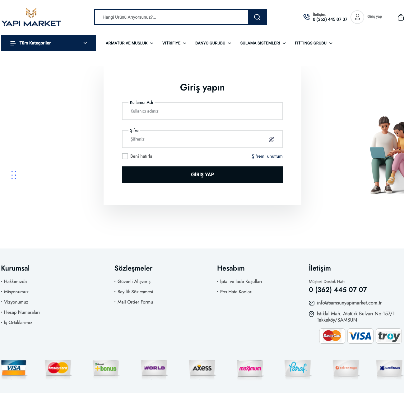 Ekran görüntüsü: Samsun Yapı Market